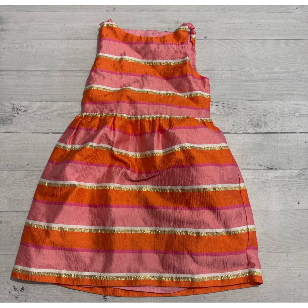 Janie & Jack Rio gold pink orange gold dress girls size 6